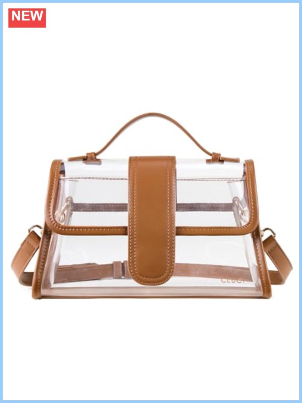 Clear Stadium Approved Crossbody Bag PVC Vegan Leather Satchel